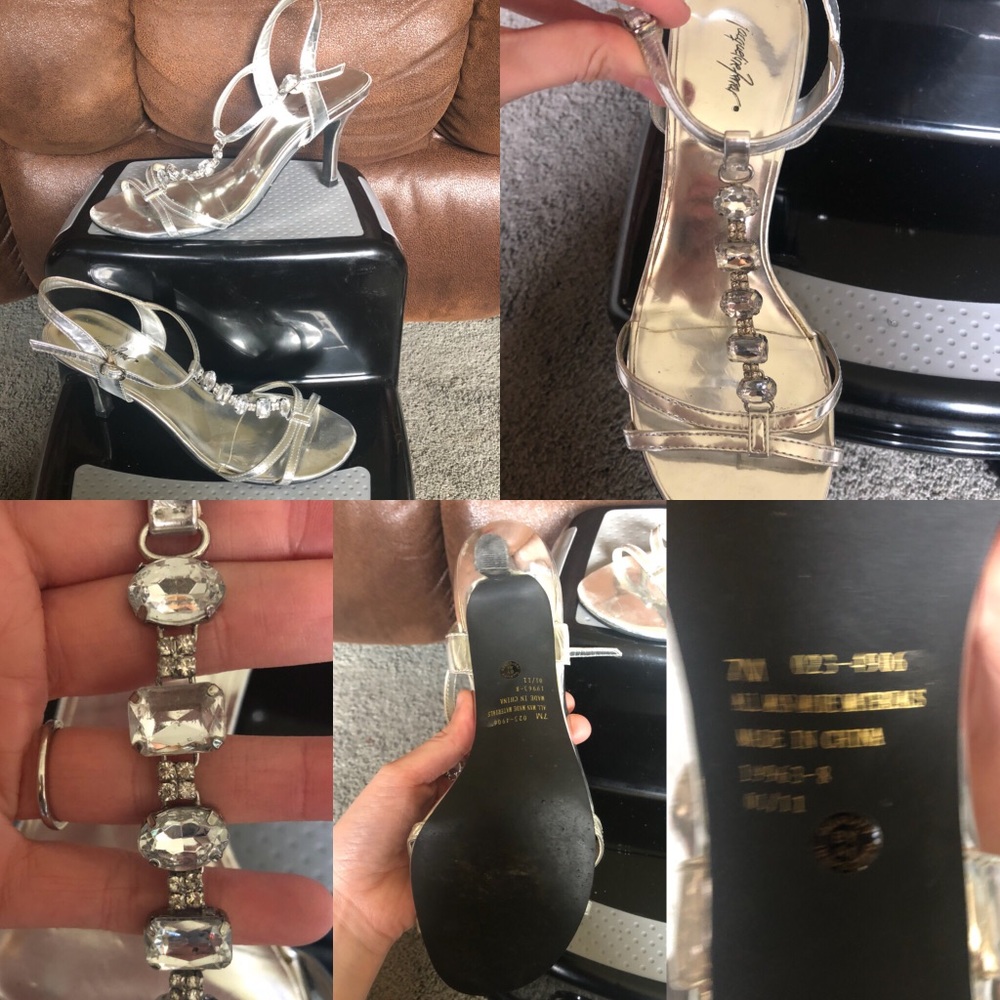 Silver strappy heals